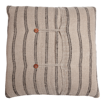 KURUVA Natural Linen and Black Cushion Cover 60cm | Annie Mo's