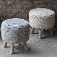 Nomad Knitted Wool Stool 4 Legs