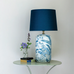 Lamp Birds In Foliage With Blue Shade 71cm