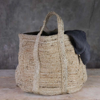 Large Braided Hemp Storage Basket - Natural | Annie Mo's