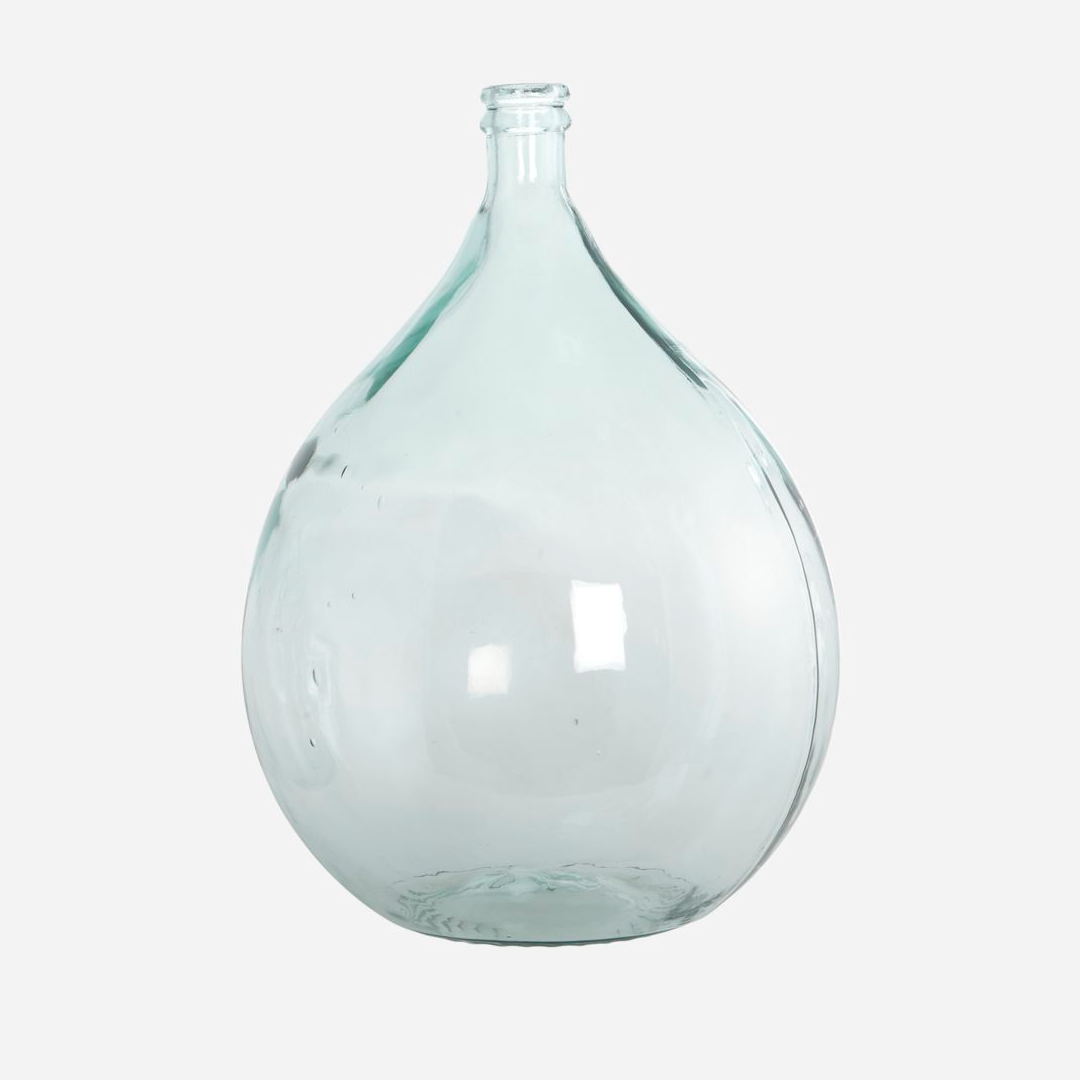 Large Clear Glass Floor Bottle Vase 56cm