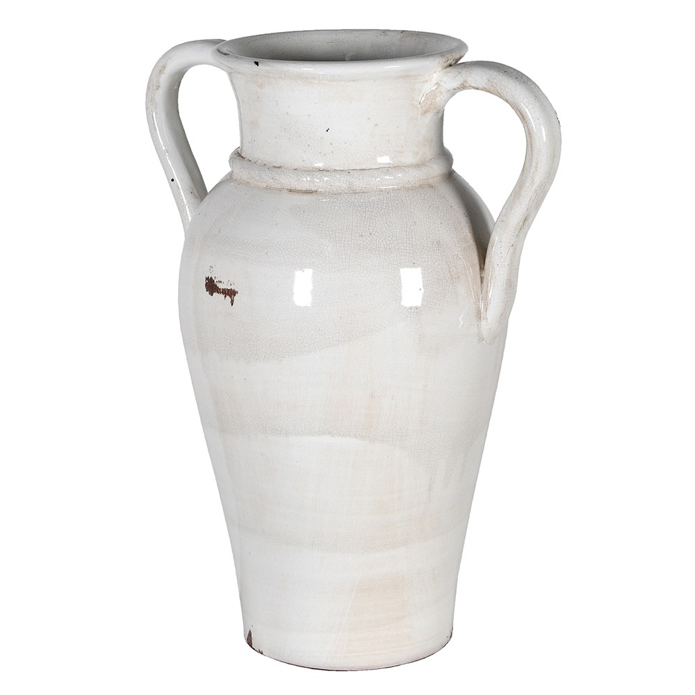 Large Cream Distressed Tall Urn Vase 41cm  | Annie Mo's