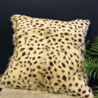 Leopard Print Goat Fur Cushion | Annie Mo's