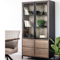 Manhattan Rustic Oak Display Cabinet 170cm x 90cm