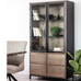 Manhattan Rustic Oak Display Cabinet 170cm x 90cm