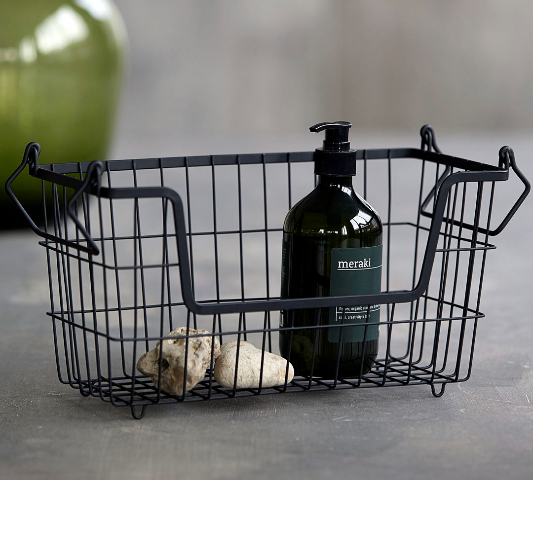 Matt Black Stackable Wire Basket 32cm | Annie Mo's
