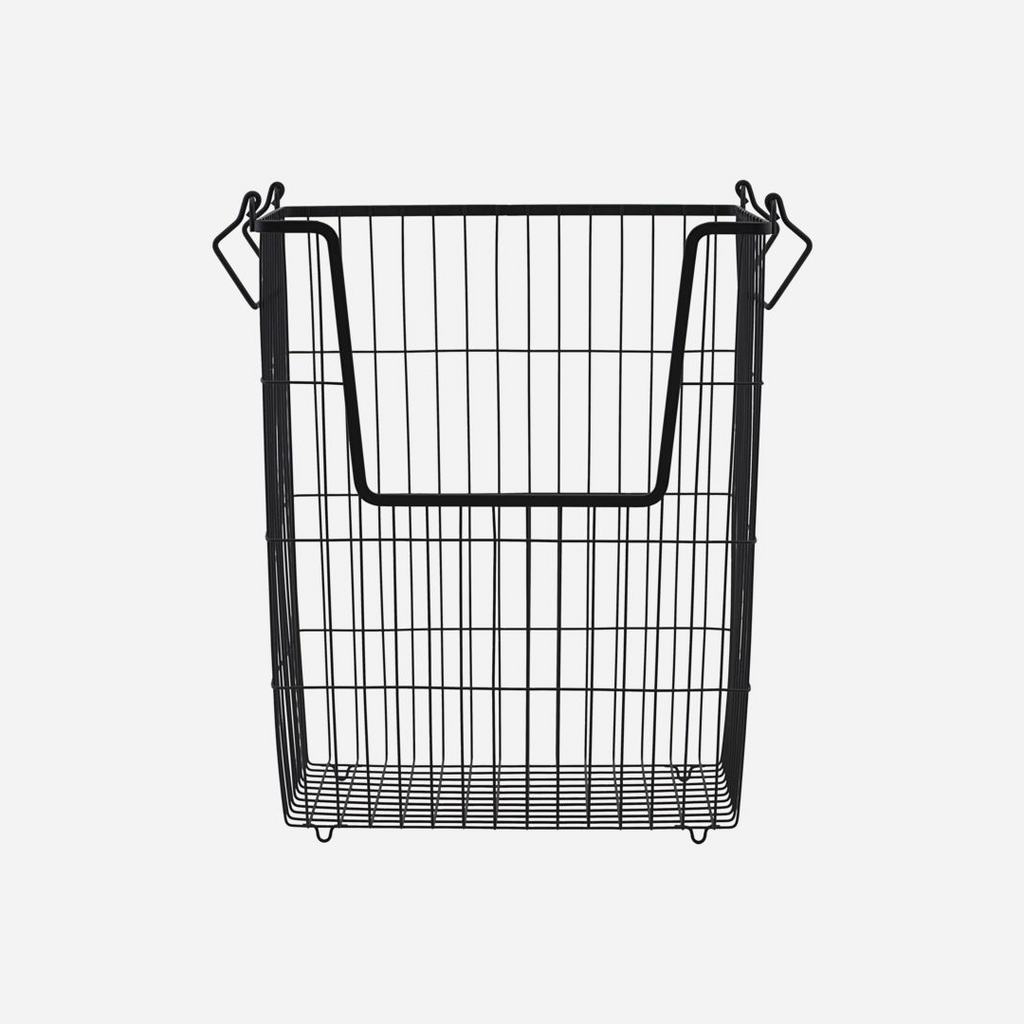 Matt Black Stackable Wire Basket 42cm | Annie Mo's