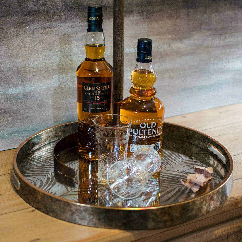 Mirrored Fern Pattern Tray 45cm F