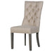 Natural Linen Buttoned Dining Chair | Annie Mo's