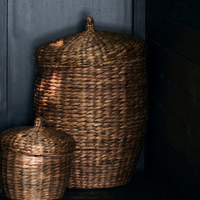Natural Grass Lidded Basket 60cm | Annie Mo's