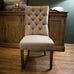 Natural Linen Buttoned Dining Chair