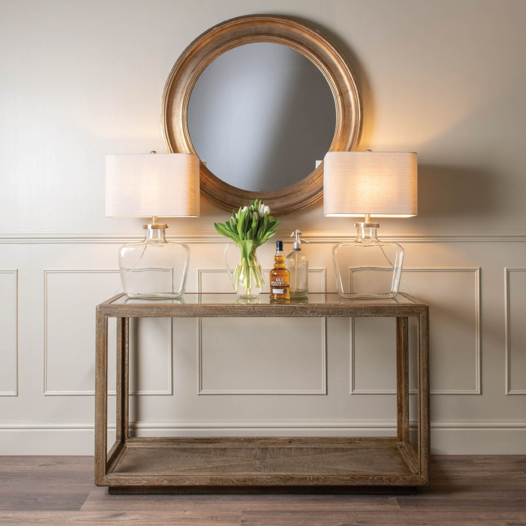 Oak and Glass Console Table 140cm Annie Mo s