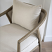 Oak and Linen Framed Curved Back Occasional Chair