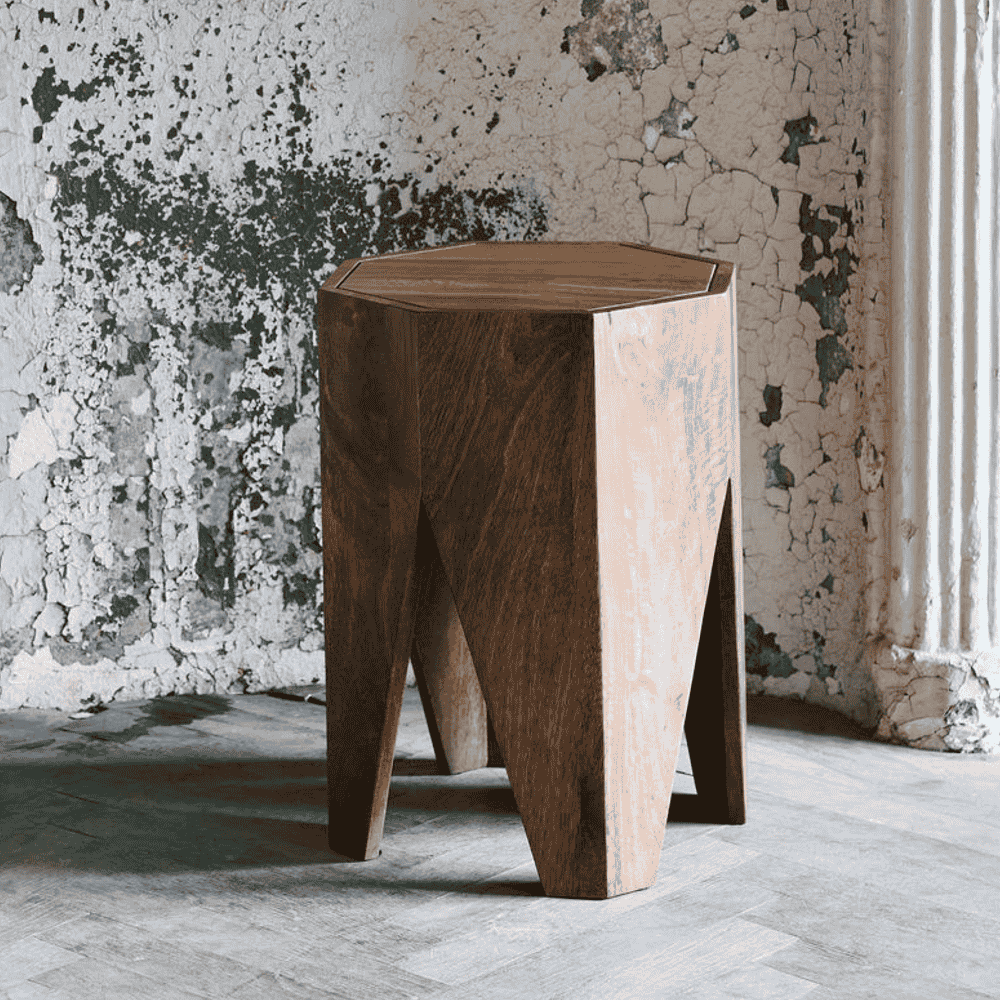 Okta Occasional Natural Wood Stool 45cm | Annie Mo's