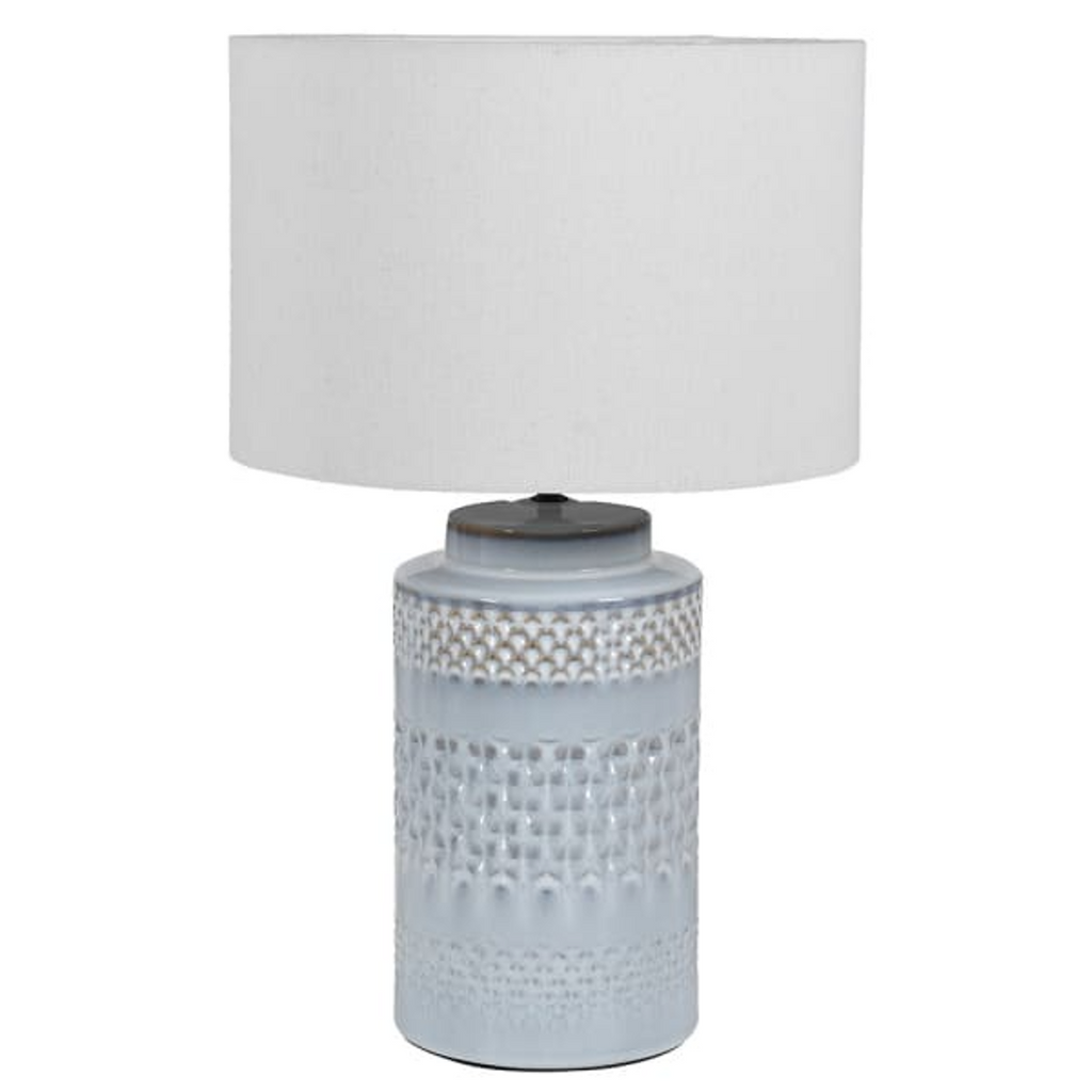 Pale Blue Lamp with Linen Shade 60cm | Annie Mo's
