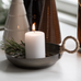 Pillar Candle Holder with Braided Bamboo Handle