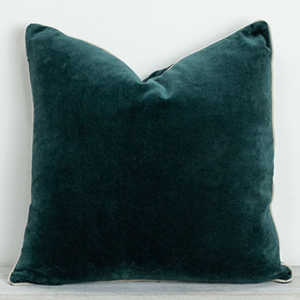 Pine Green Velvet Cushion 50x50cm | Annie Mo's