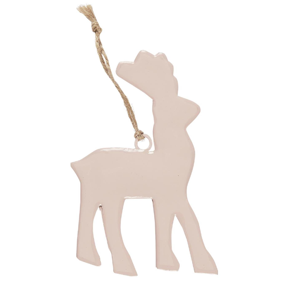 Pink Metal Reindeer with Jute String 12cm