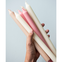 Pink Sand and White Tones Tall Rustic Dinner Candles 29cm - Colour Choice