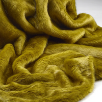 Plain Faux Fur Throw - Spinach | Annie Mo's