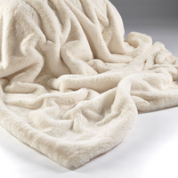 Plain Faux Fur Throws - Soft Cream | Annie Mo's