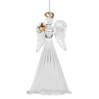 Glass Angel with Star Hanging Decoration 12cm | Annie Mo's