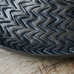 Rattan Effect Brushed Black Metal Tray 20cm