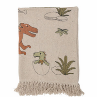 Recycled Cotton Dinosaur Throw 100cm x 80cm | Annie Mo's