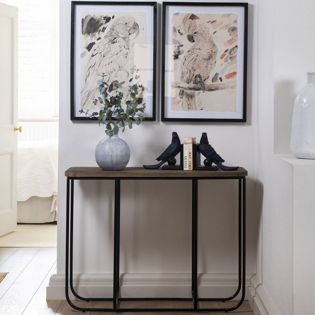 Recycled Elm and Steel Console Table 100cm | Annie Mo's