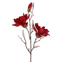 Red and Gold Fabric  and Acrylic Magnolia Branch 67cm | Annie Mo's