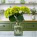 Ribbed Green Glass Vase 20cm