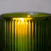 Ribbed Hurricane Glass Vintage Green 17cm