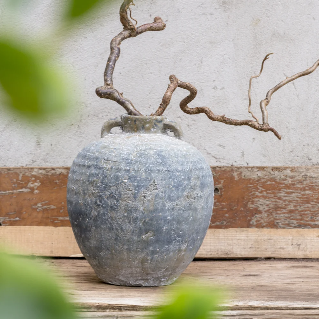 Ribbed Narrow Neck Rustic Vases