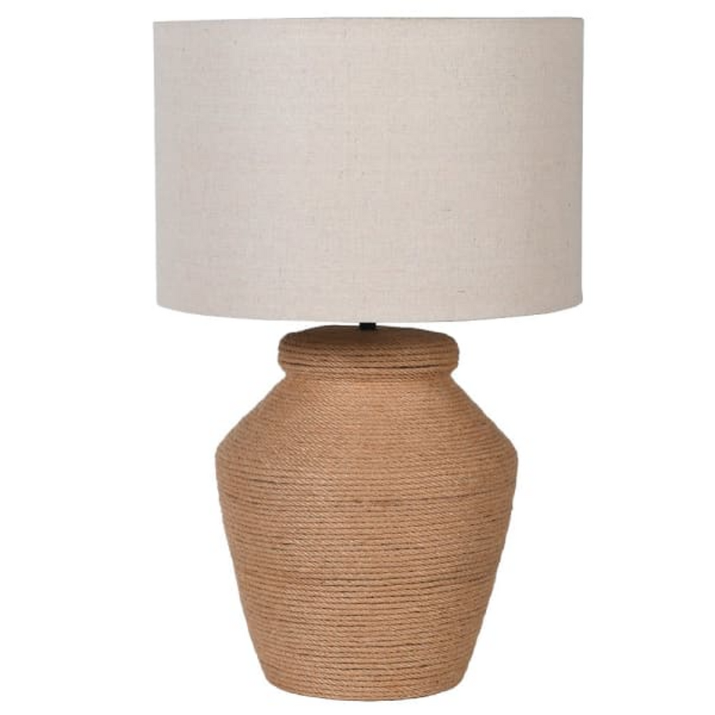 Rope Effect Table Lamp with Linen Shade 60cm | Annie Mo's