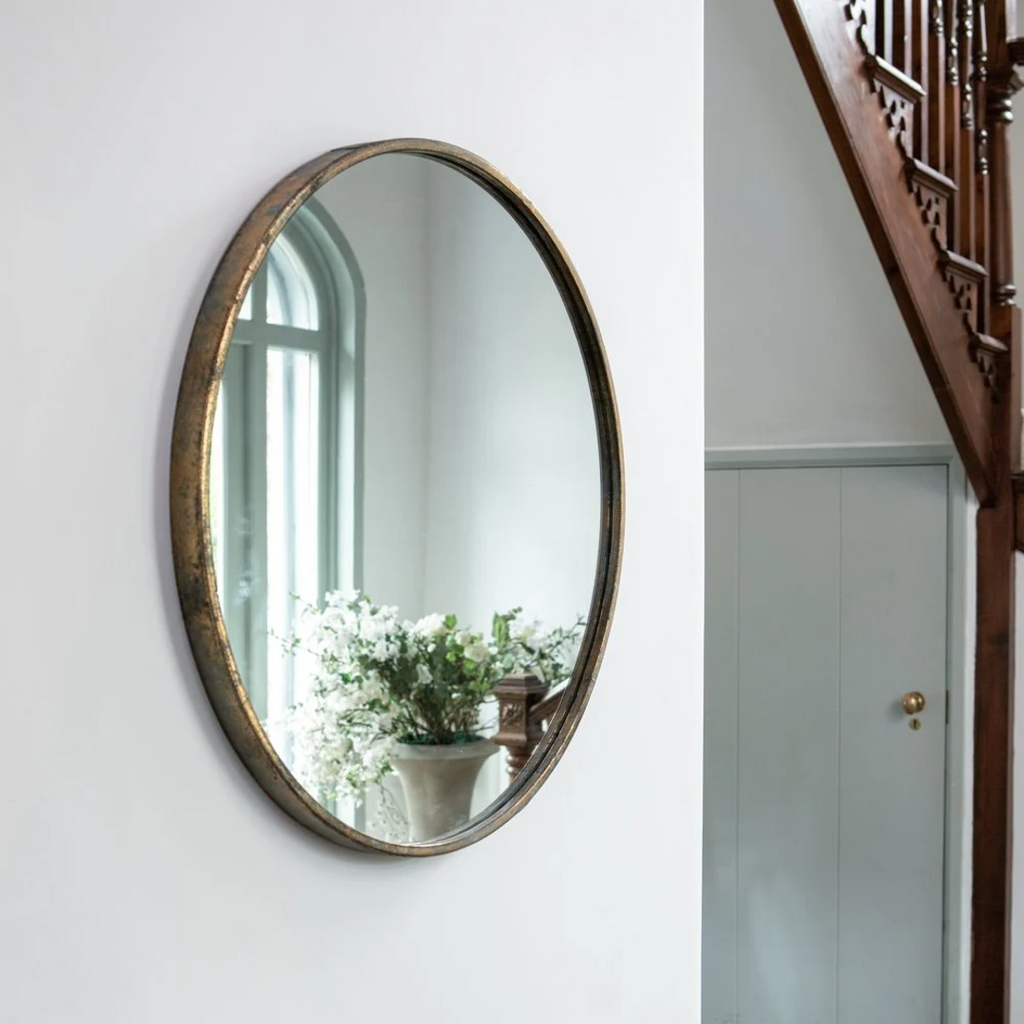 Round Mirror Antique Brass 61cm | Annie Mo's