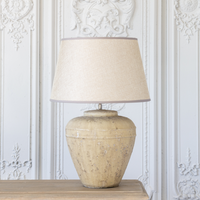 Rustic Ceramic Lamp with Taupe Shade 56cm