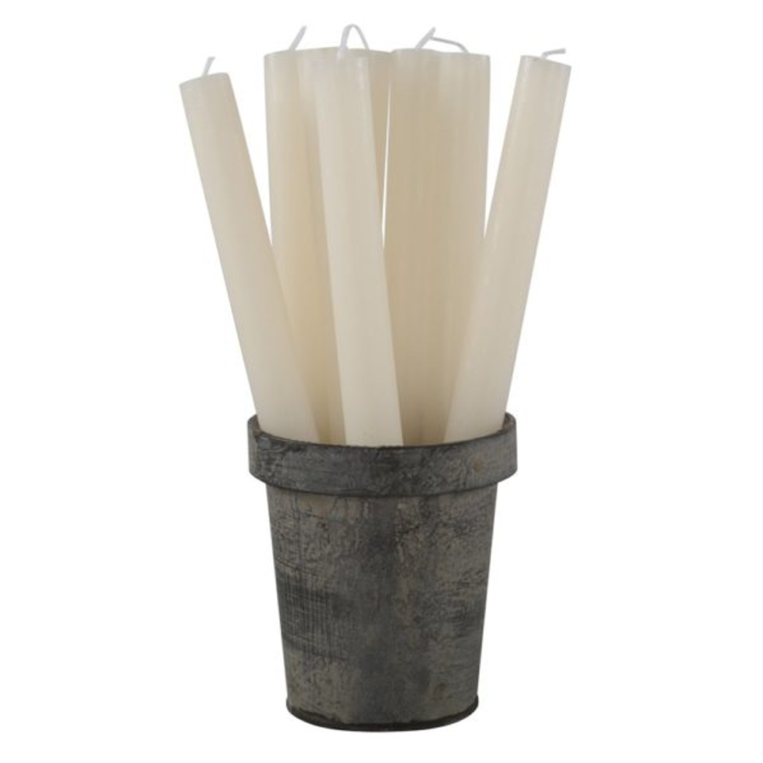 Rustic Dinner Candle Ivory 27cm | Annie Mo's