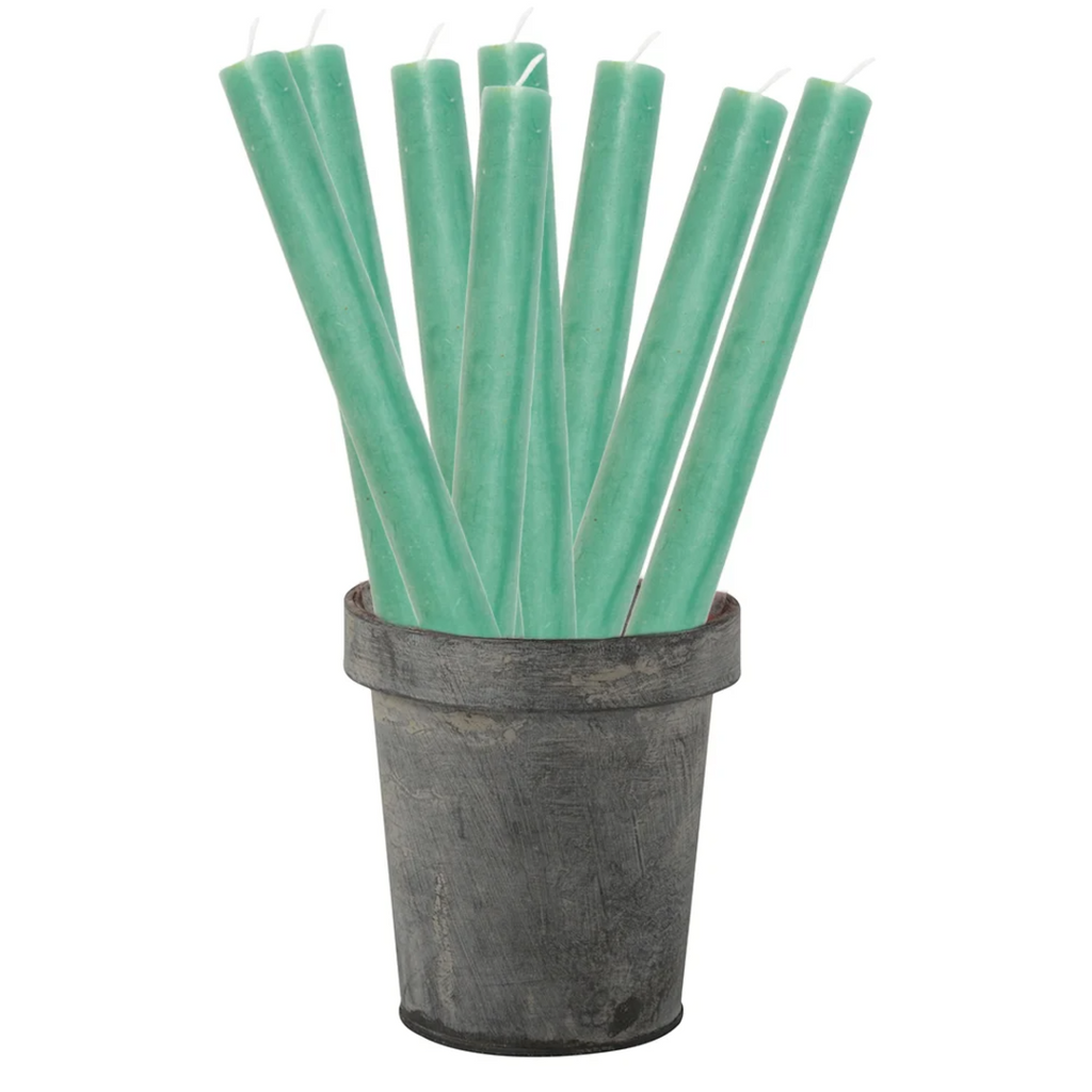 Rustic Dinner Candle Sea Green 27cm | Annie Mo's