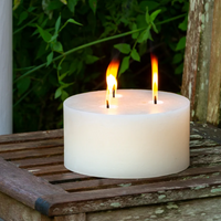 Rustic Pillar Candle Three Wick 20cm | Annie Mo's