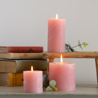 Rustic Pillar Candles in Dusky Pink | Annie Mo's