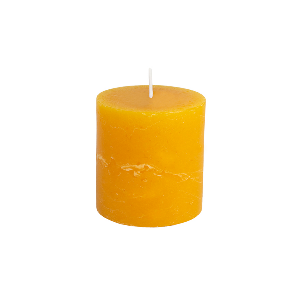 Rustic Pillar Candles in Ochre