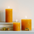 Rustic Pillar Candles in Ochre