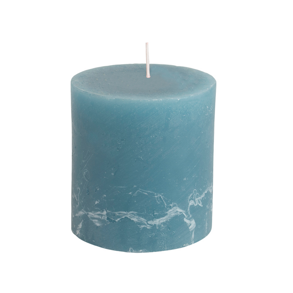 Rustic Pillar Candles in Pillar Blue