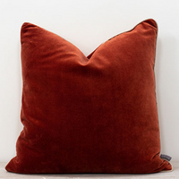 Rusty Orange Velvet Cushion 50x50cm | Annie Mo's