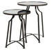 Set of Two Metal Side Tables with Mirrored Tops C
