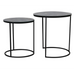 Set of Antiqued Glass and Iron Nesting Tables 50cm