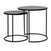 Set of Antiqued Glass and Iron Nesting Tables 50cm