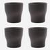 Set of Four Dark Grey Thermo Mugs 9cm