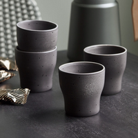 Set of Four Dark Grey Thermo Mugs 9cm | Annie Mo's