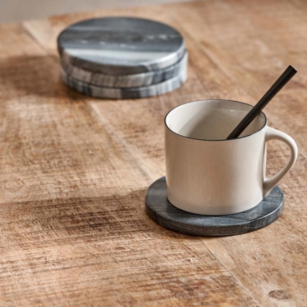 Set of Four Gift Boxed Grey Marble Coasters | Annie Mo's